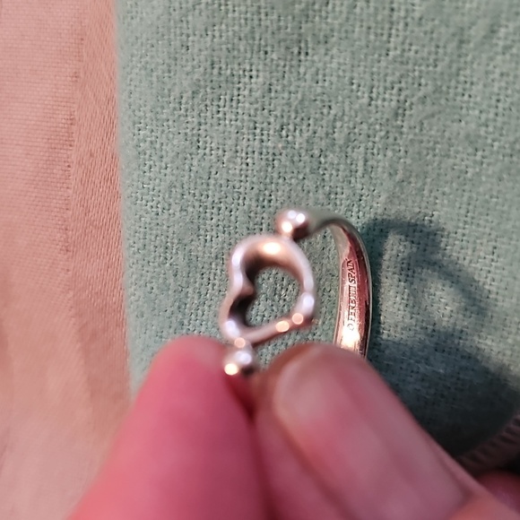 Tiffany & Co. 925 Serling Silver Elsa Peretti Heart Ring Sz 8.5 FIRM ON PRICE - Picture 3 of 5